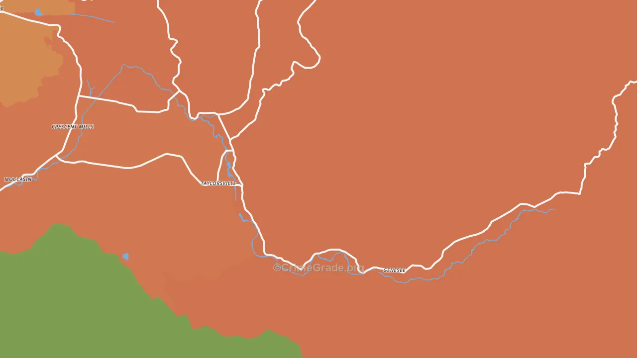 Taylorsville, CA Map of Vandalism Rates