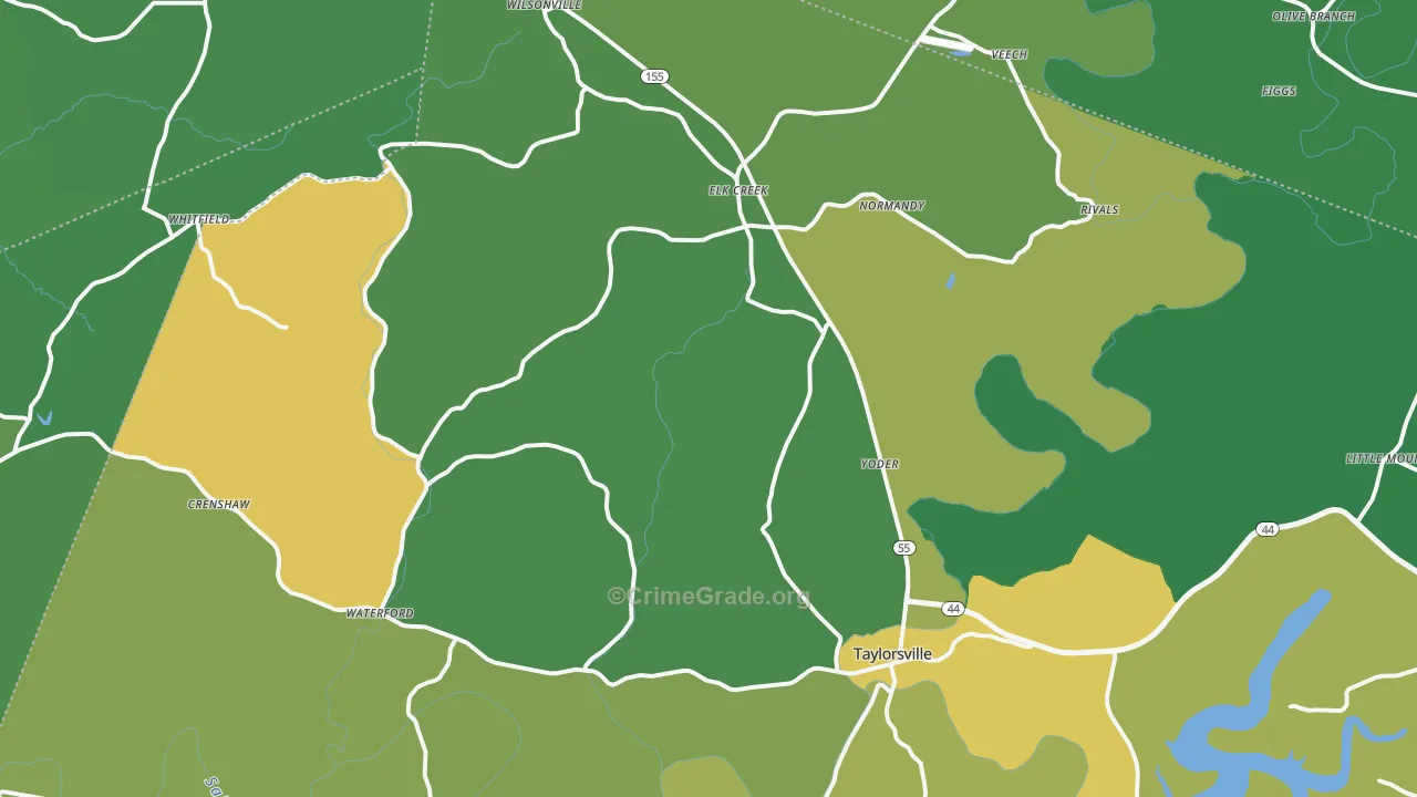 Taylorsville, KY Map of Vandalism Rates