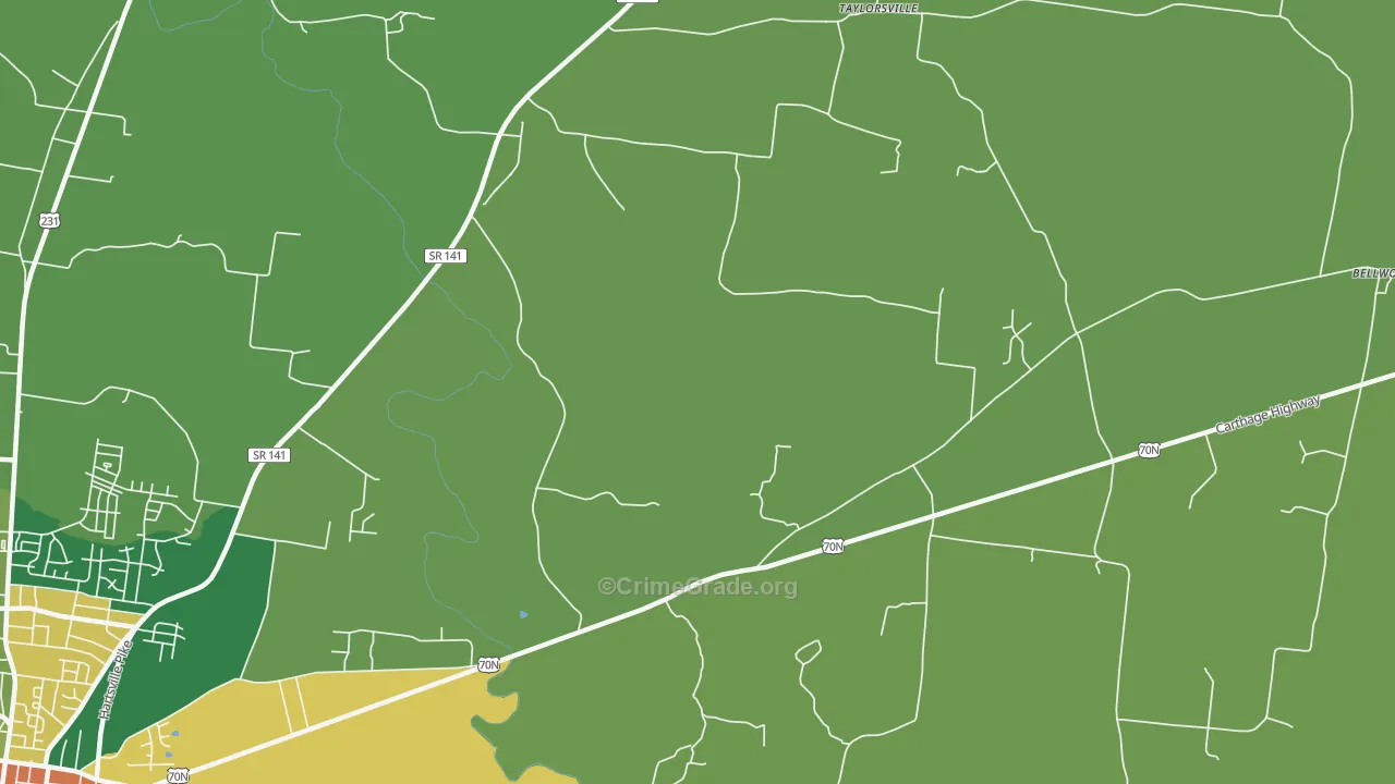 Taylorsville, TN Map of Vandalism Rates