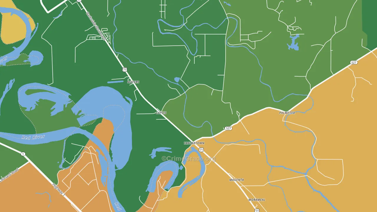 Taylortown, LA Map of Vandalism Rates