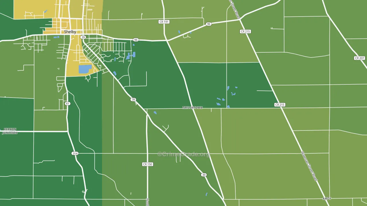 Taylortown, OH Map of Vandalism Rates