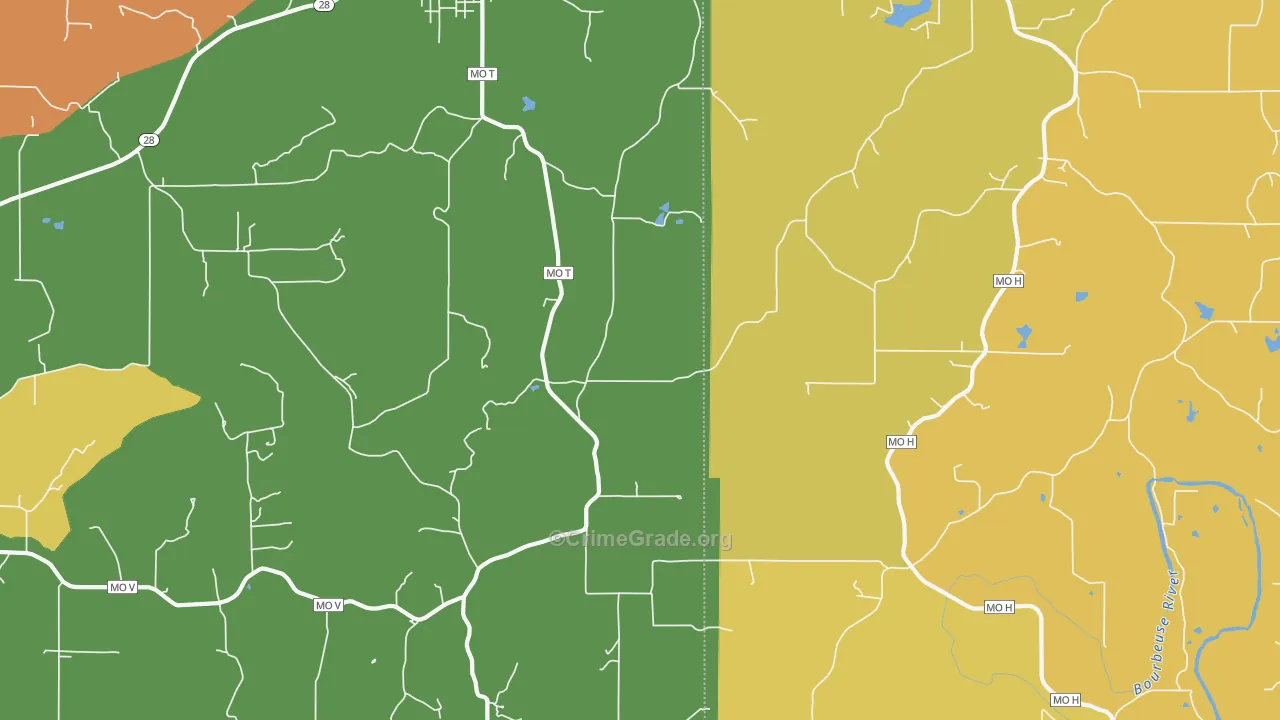 Tea, MO Map of Vandalism Rates