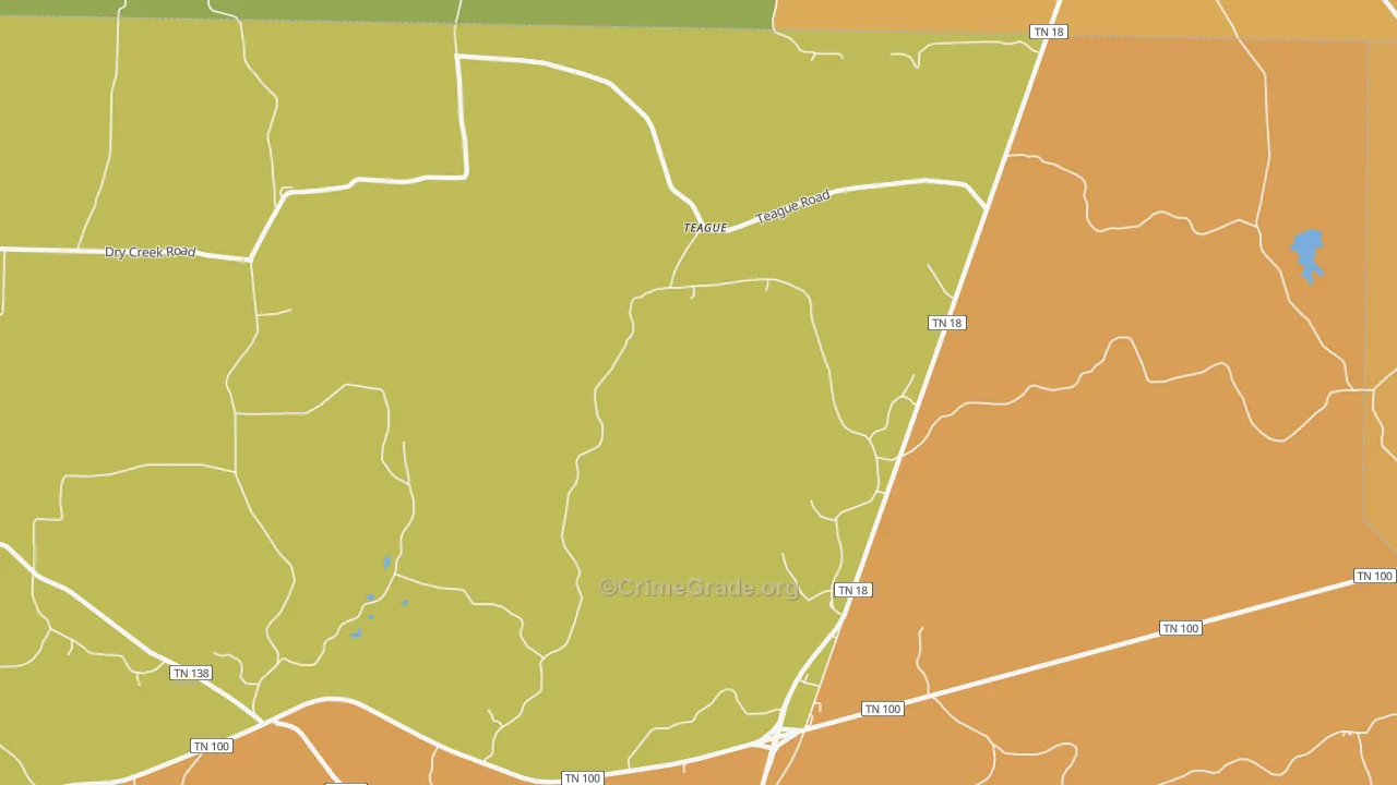 Teague, TN Map of Vandalism Rates