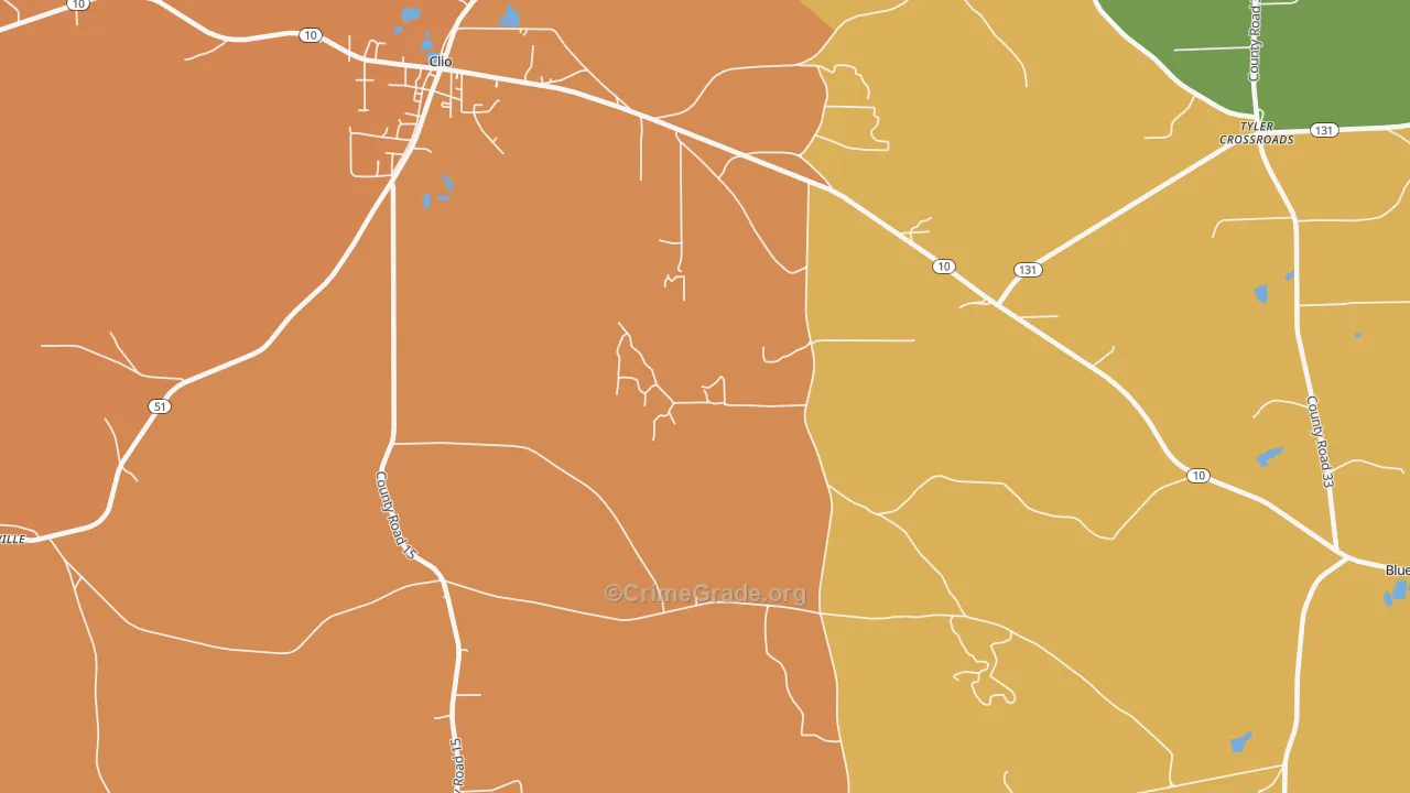 Teals Crossroads, AL Map of Vandalism Rates