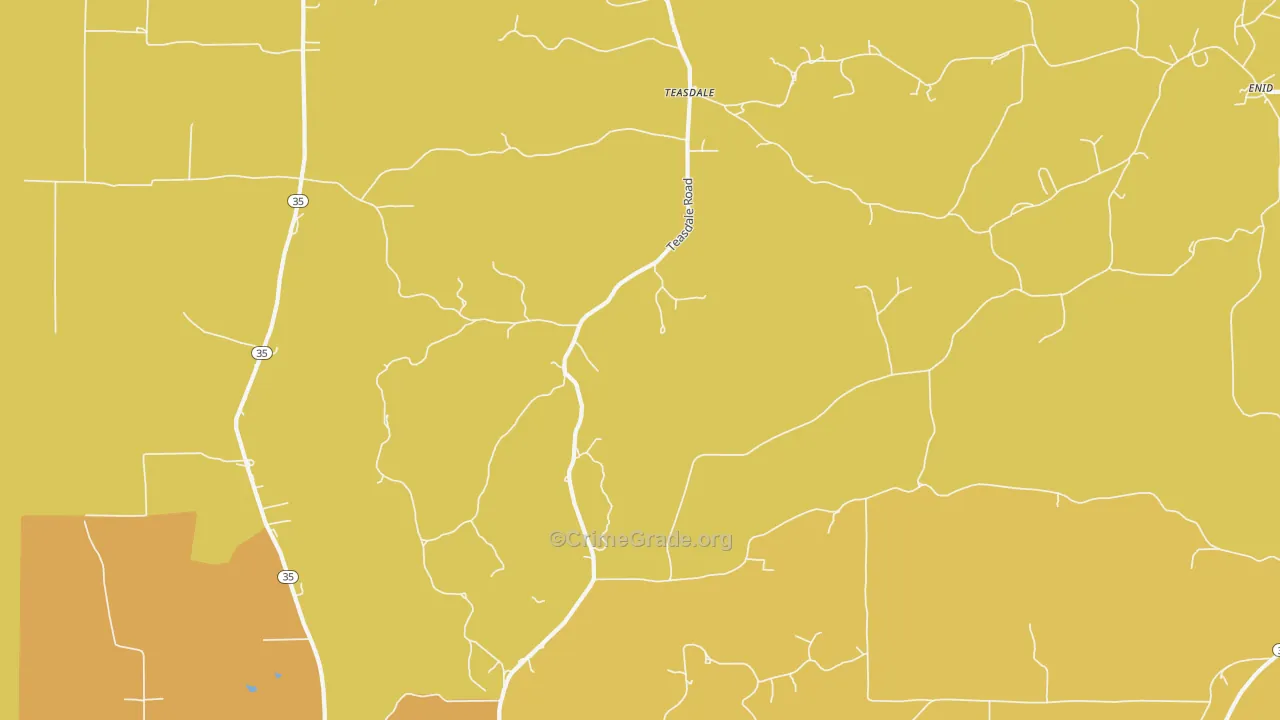 Teasdale, MS Map of Vandalism Rates