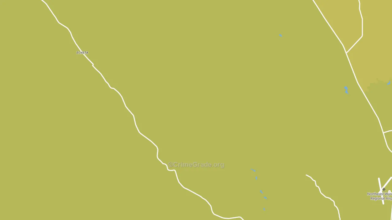 Teckla, WY Map of Vandalism Rates