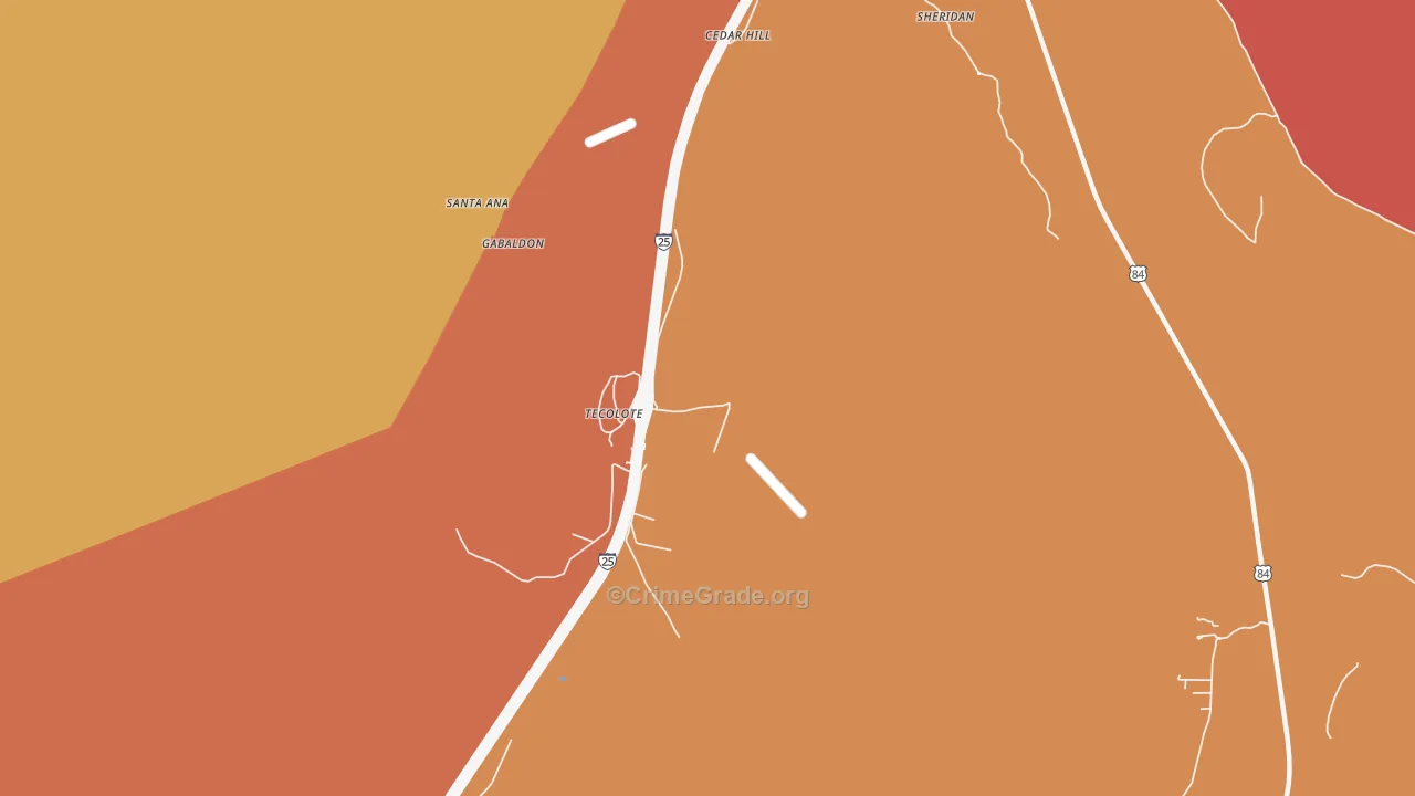 Tecolote, NM Map of Vandalism Rates