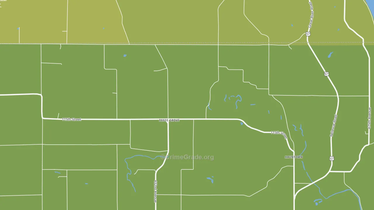 Teeds Grove, IA Map of Vandalism Rates
