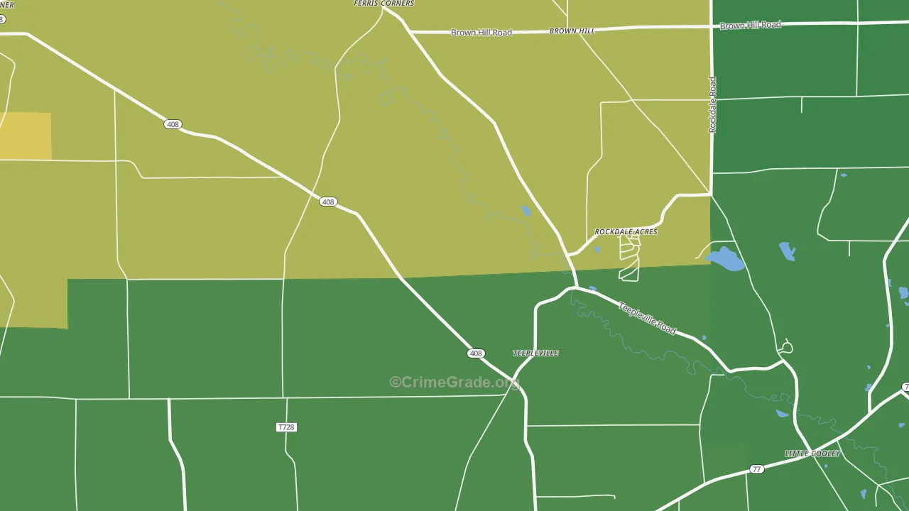 Teepleville, PA Map of Vandalism Rates