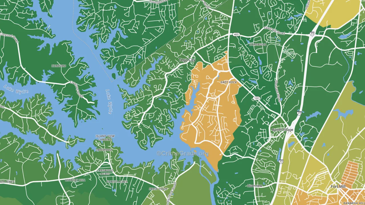 Tega Cay, SC Map of Vandalism Rates