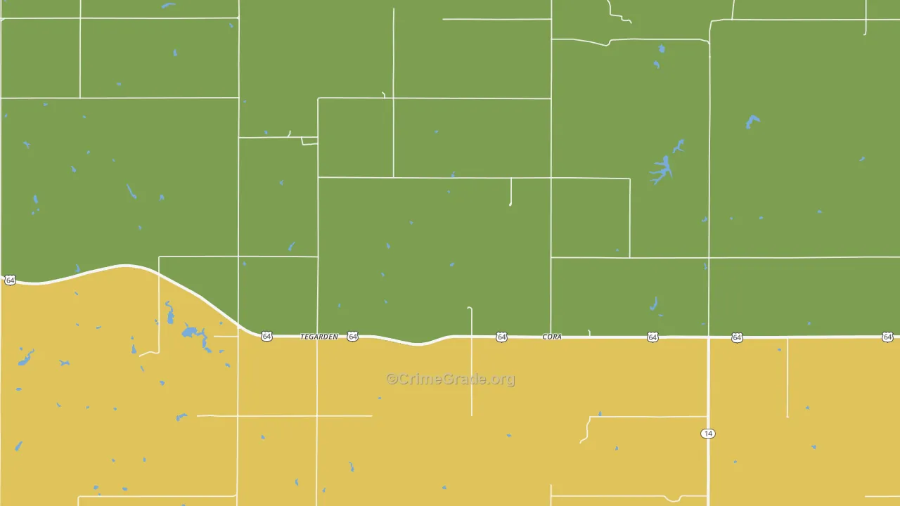 Tegarden, OK Map of Vandalism Rates