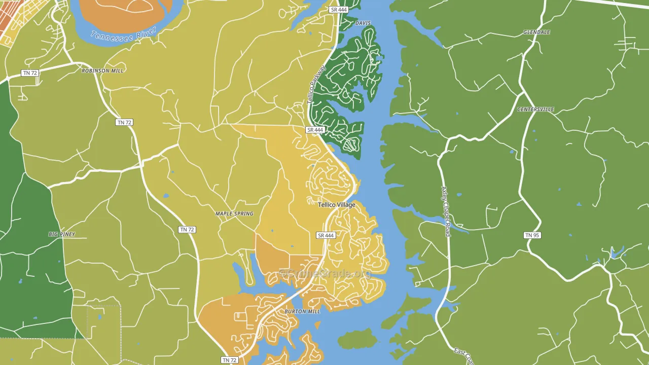 Tellico Village, TN Map of Vandalism Rates