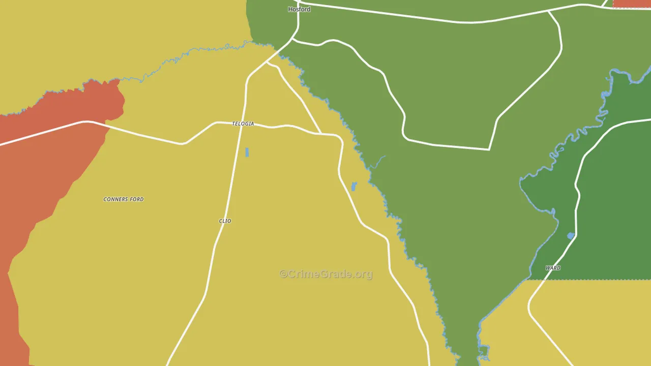 Telogia, FL Map of Vandalism Rates