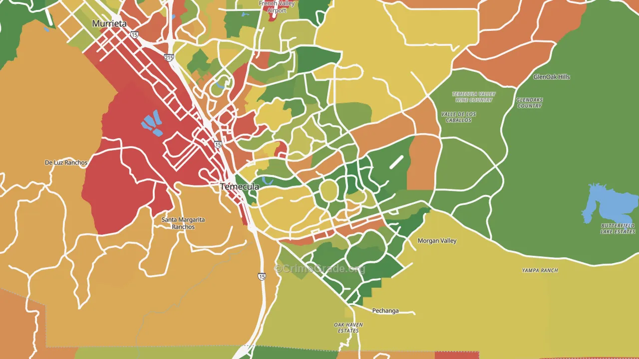 Temecula, CA Map of Vandalism Rates
