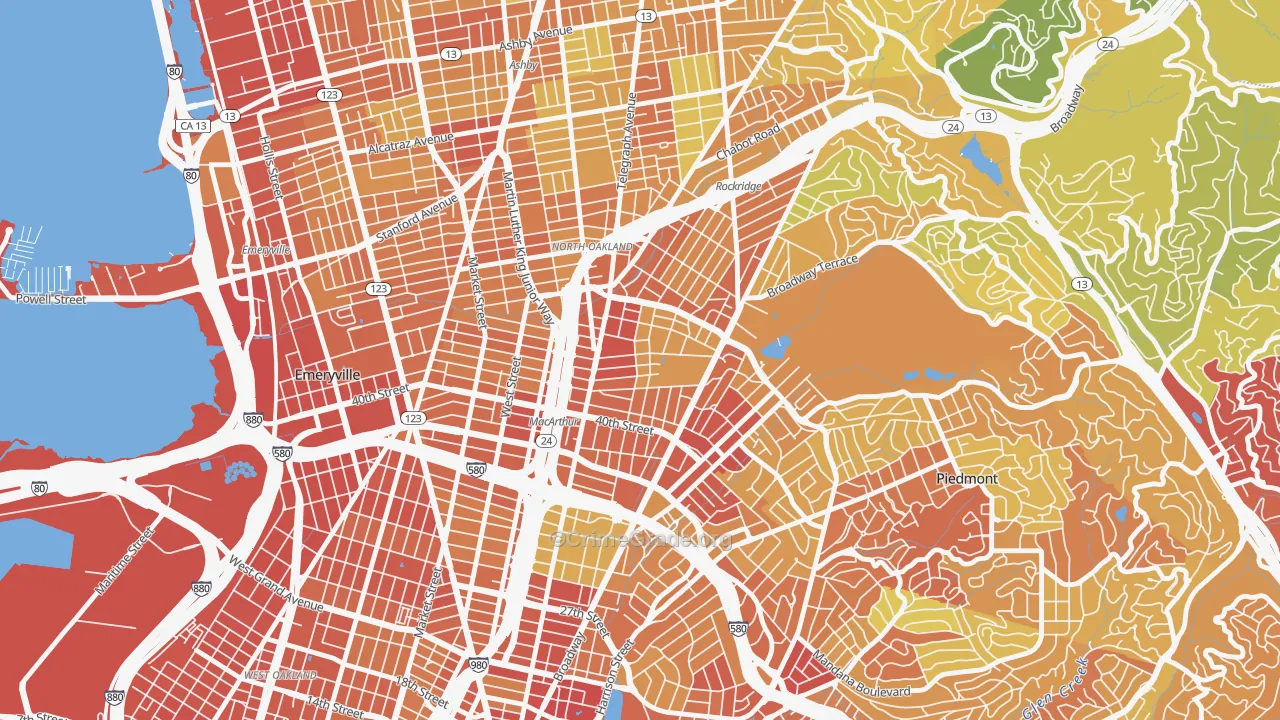 Temescal, Oakland, CA Map of Vandalism Rates