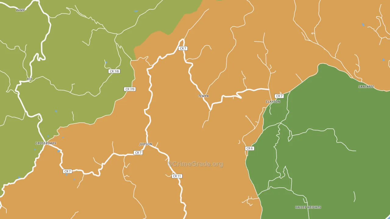 Tempa, WV Map of Vandalism Rates