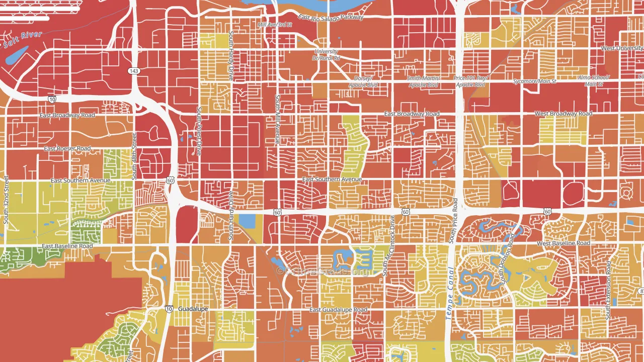 Tempe, AZ Map of Vandalism Rates