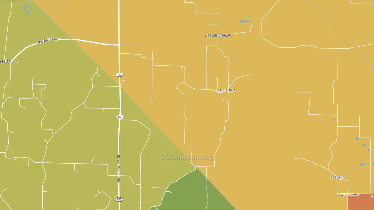 Temple Hill, IL Map of Vandalism Rates