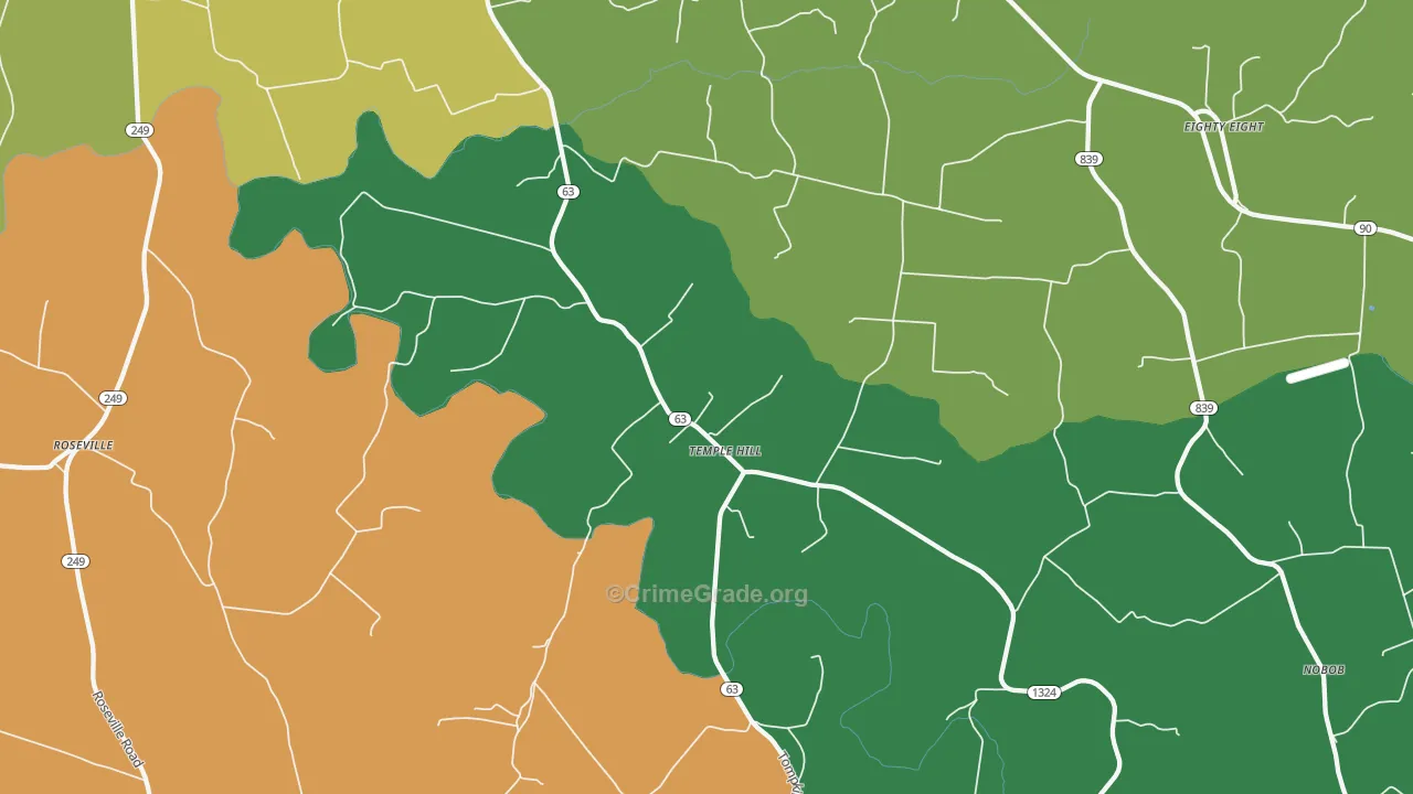 Temple Hill, KY Map of Vandalism Rates