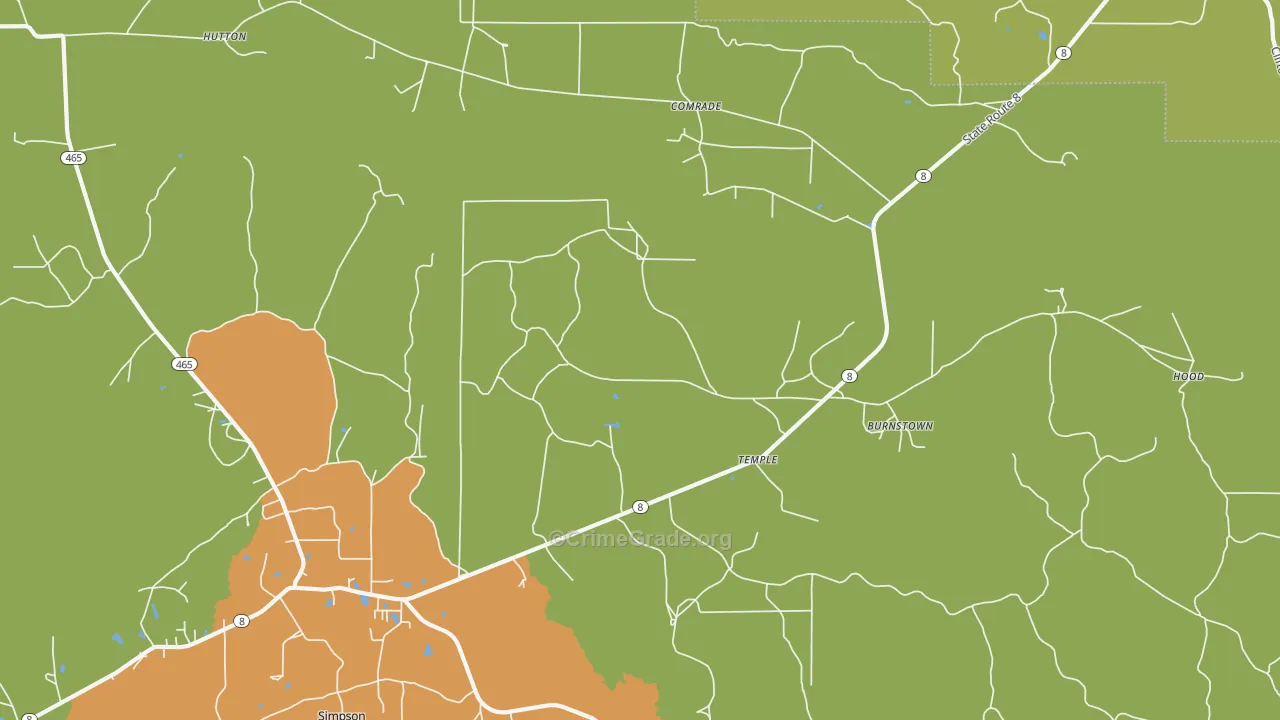 Temple, LA Map of Vandalism Rates