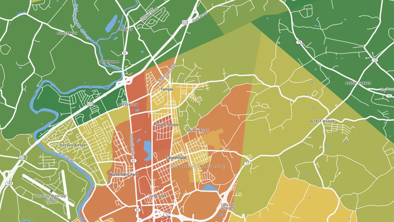 Temple, PA Map of Vandalism Rates