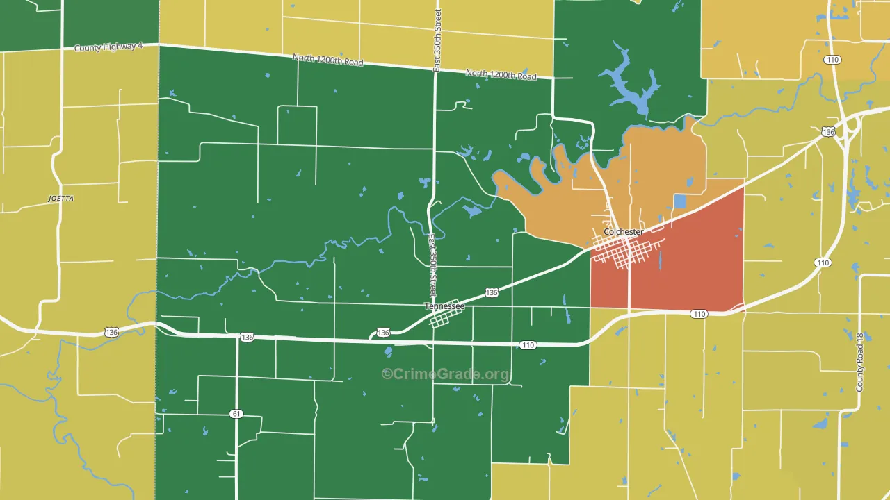 Tennessee, IL Map of Vandalism Rates