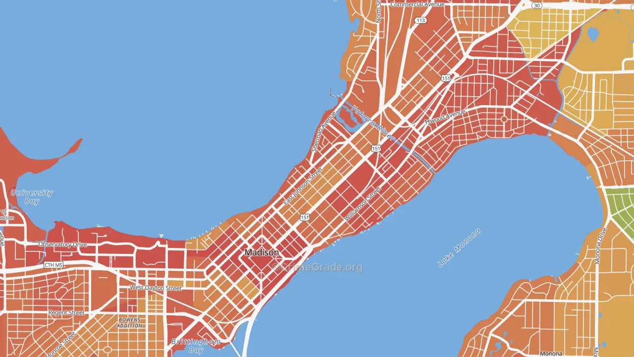 Tenney-Lapham, Madison, WI Map of Vandalism Rates