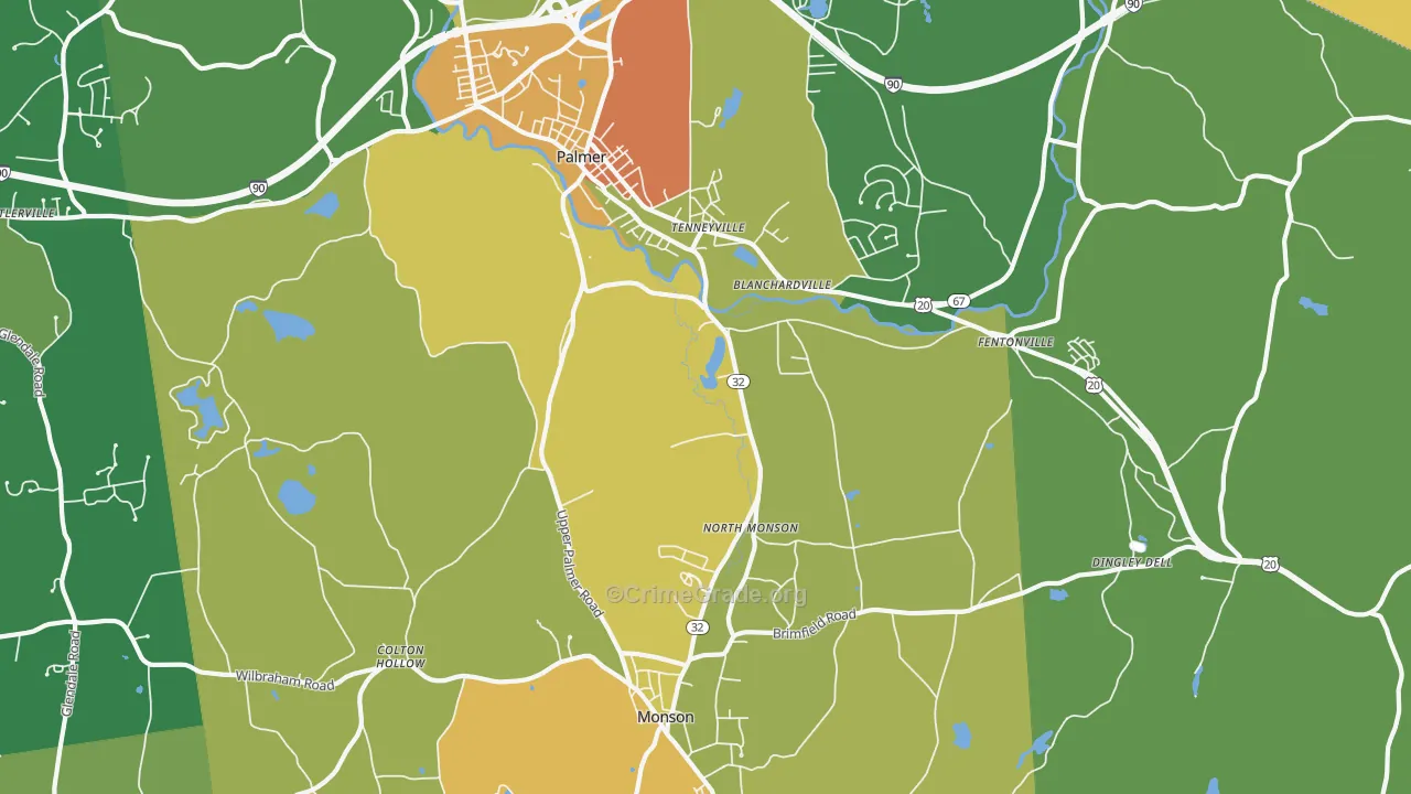 Tennyville, MA Map of Vandalism Rates
