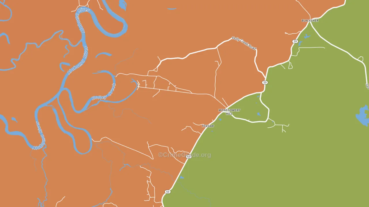 Tensaw, AL Map of Vandalism Rates