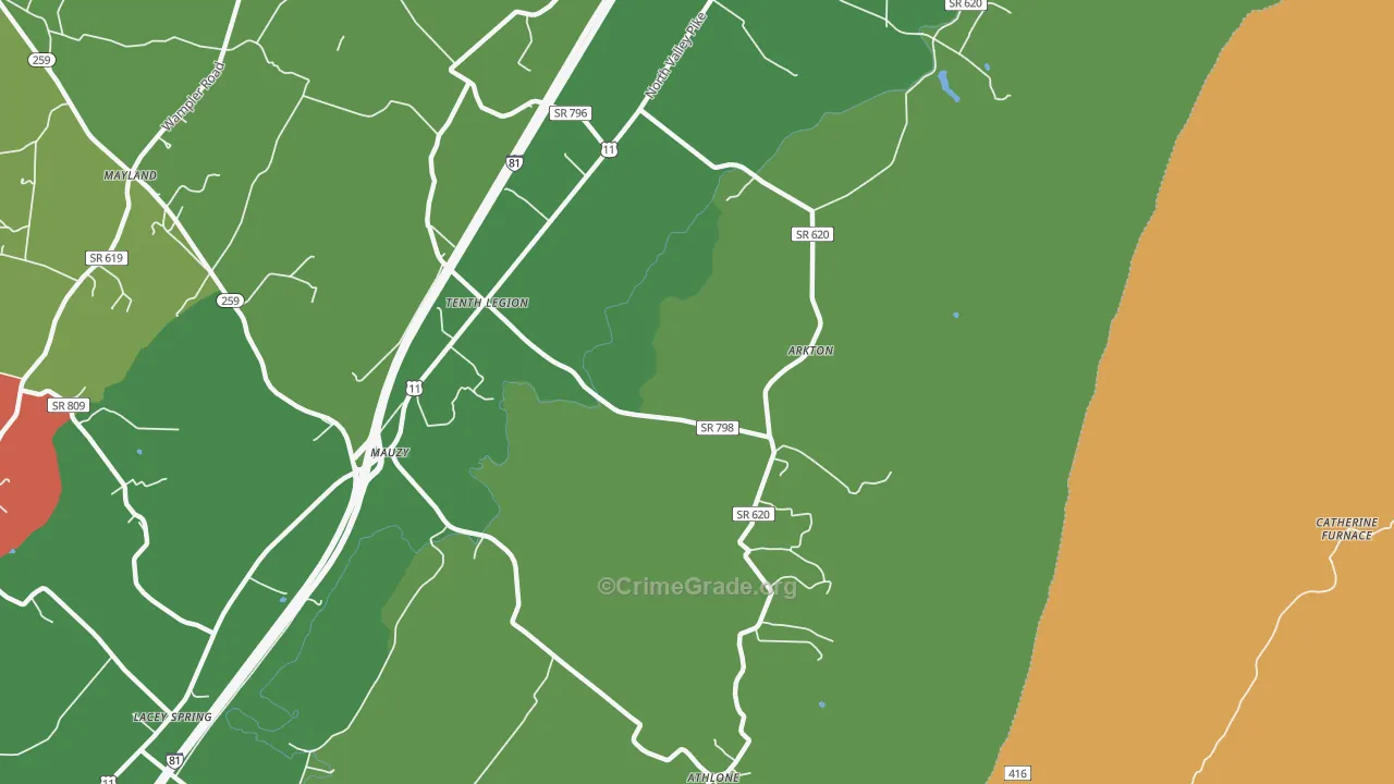 Tenth Legion, VA Map of Vandalism Rates