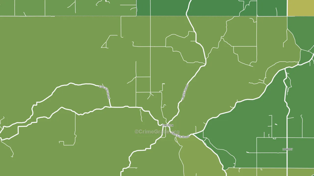 Teresita, OK Map of Vandalism Rates