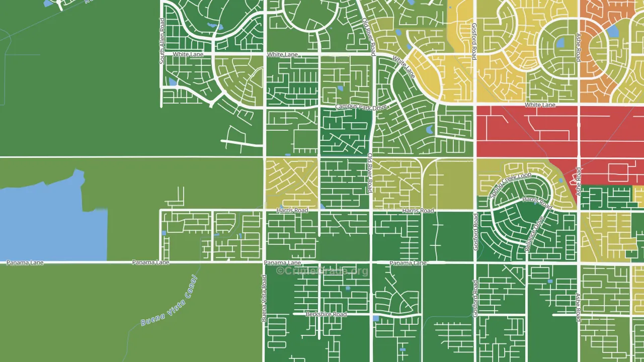 Terra Vista, Bakersfield, CA Map of Vandalism Rates