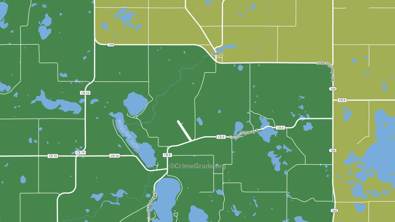 Terrace, MN Map of Vandalism Rates