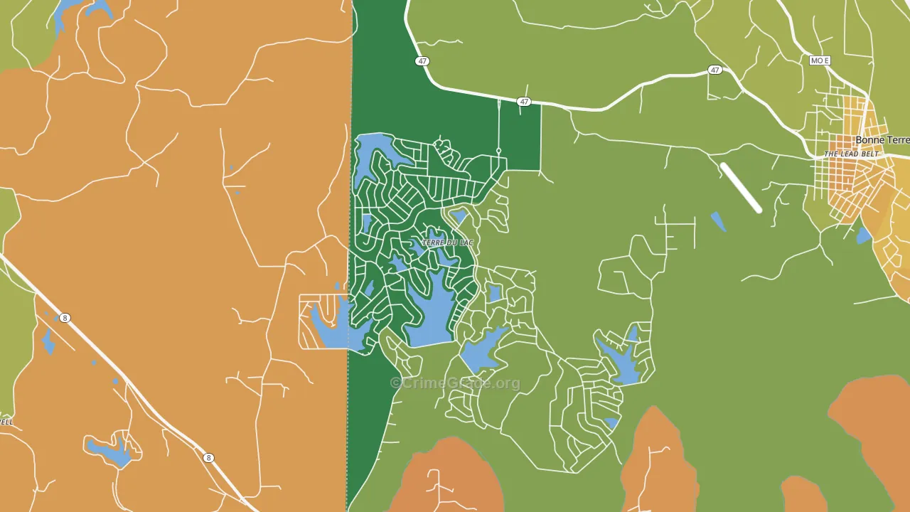 Terre du Lac, MO Map of Vandalism Rates