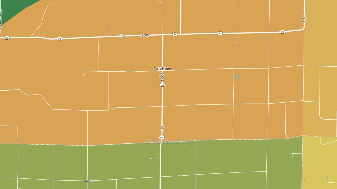 Terre Haute, IL Map of Vandalism Rates
