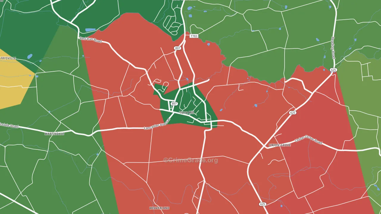 Terre Hill, PA Map of Vandalism Rates