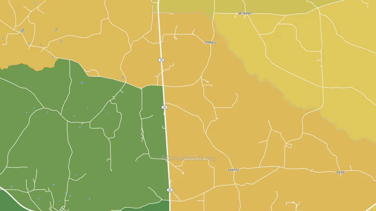 Terrell, MS Map of Vandalism Rates