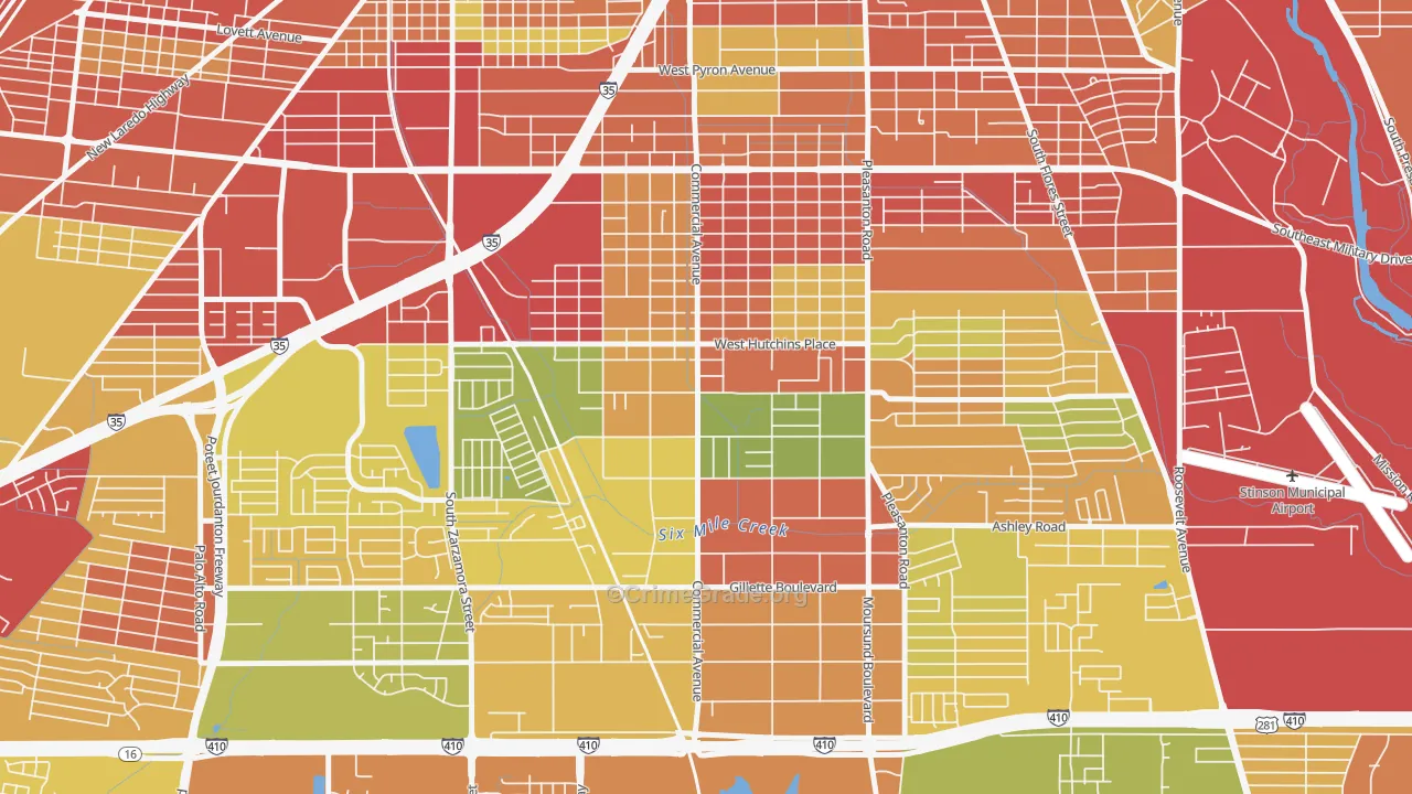 Terrell Wells, San Antonio, TX Map of Vandalism Rates