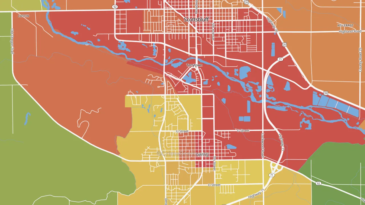Terrytown, NE Map of Vandalism Rates