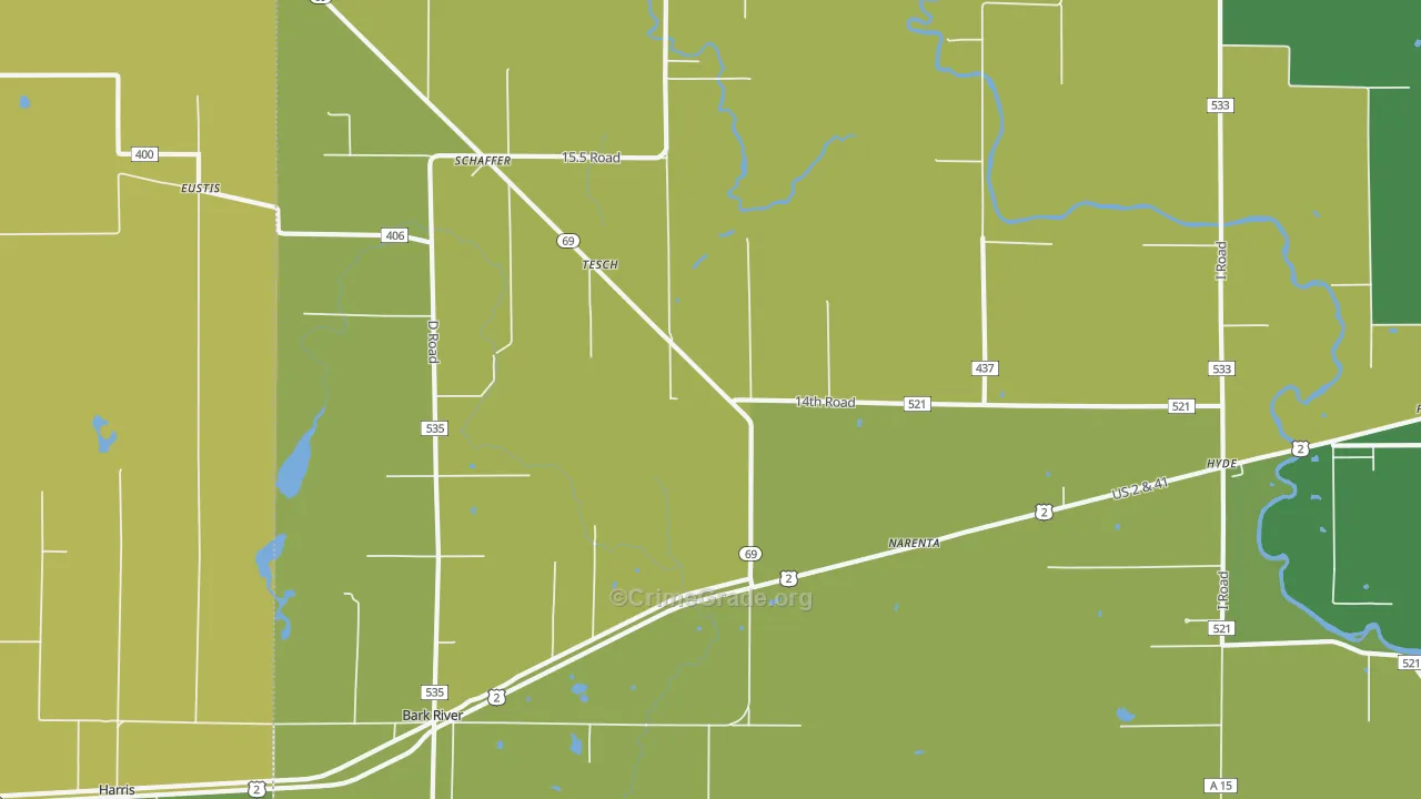 Tesch, MI Map of Vandalism Rates