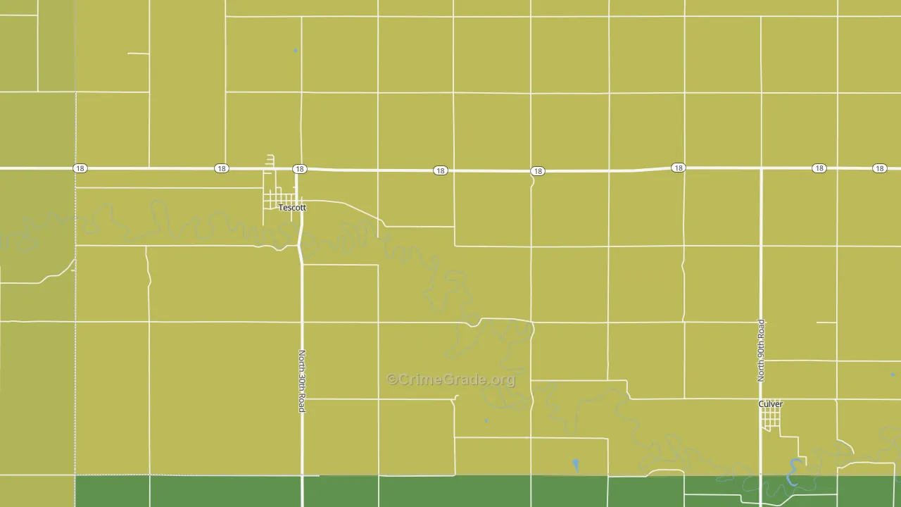 Tescott, KS Map of Vandalism Rates
