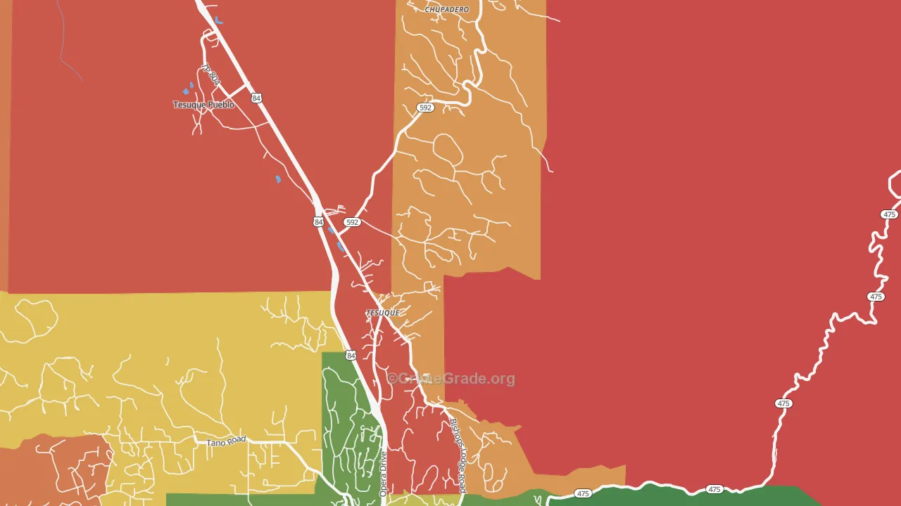 Tesuque, NM Map of Vandalism Rates