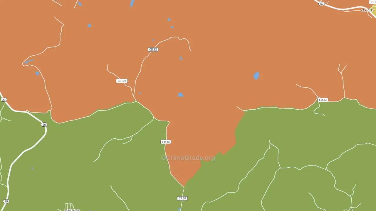 Teter, WV Map of Vandalism Rates
