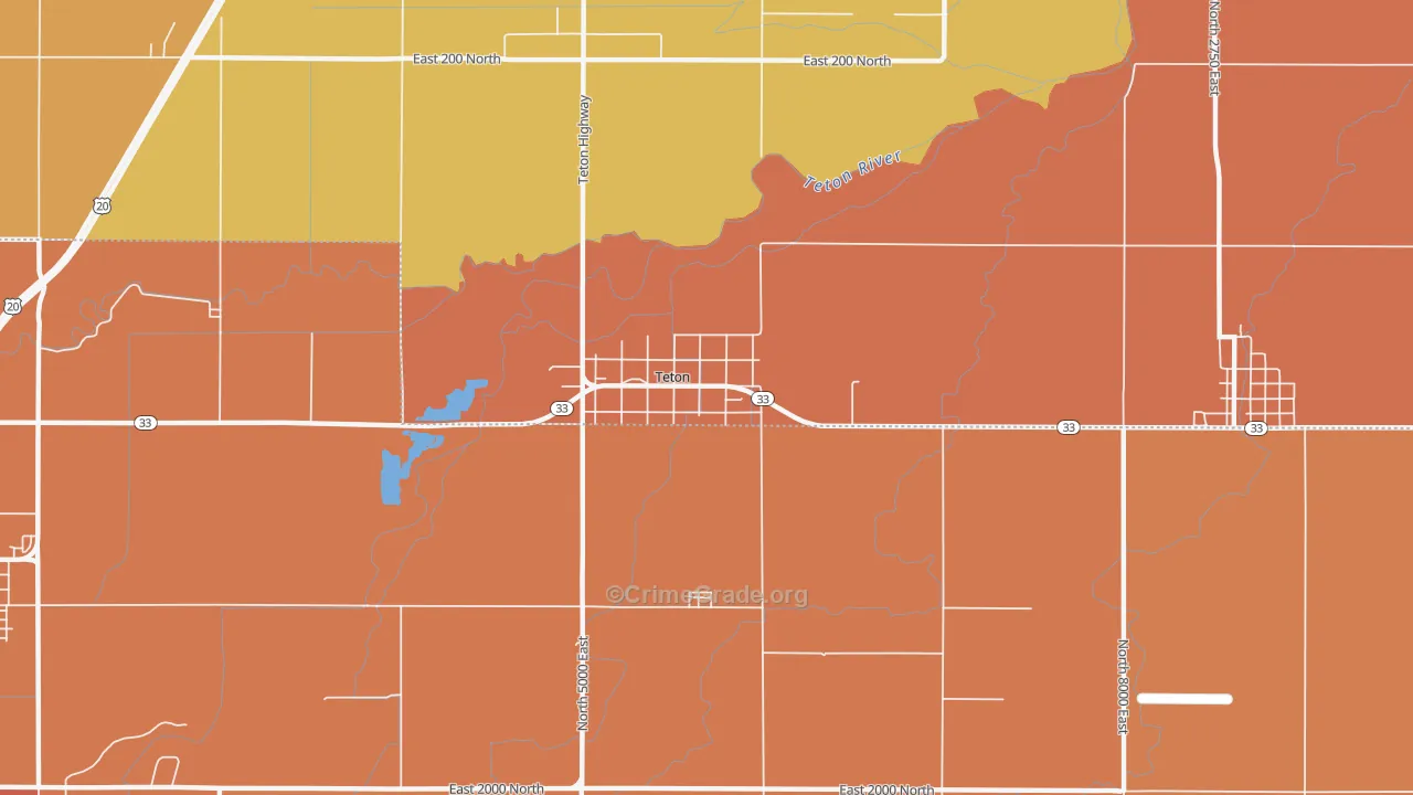 Teton, ID Map of Vandalism Rates