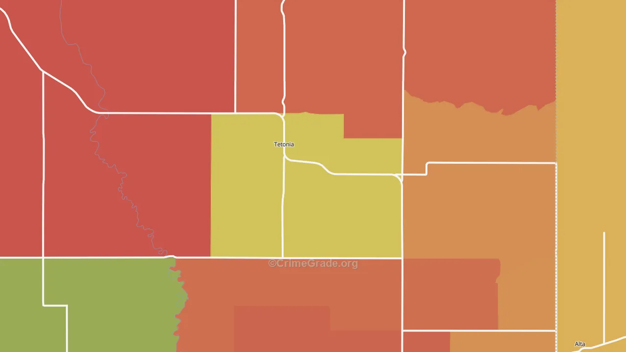 Tetonia, ID Map of Vandalism Rates