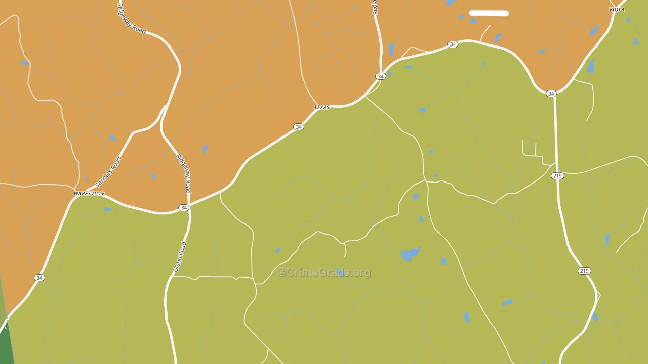 Texas, GA Map of Vandalism Rates