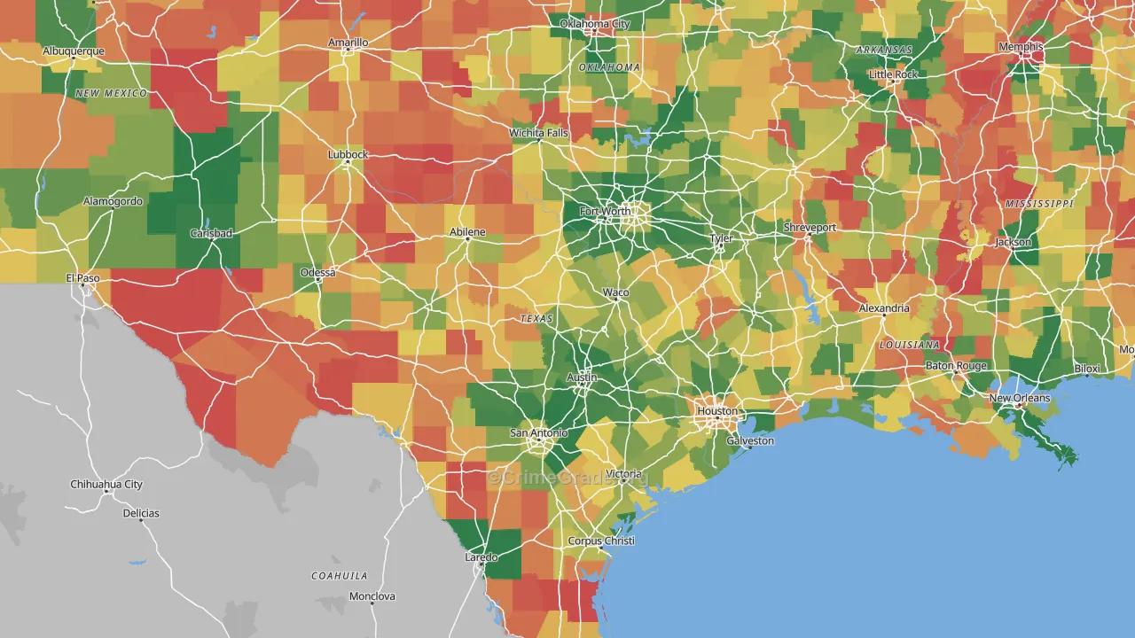 Texas Map of Vandalism Rates