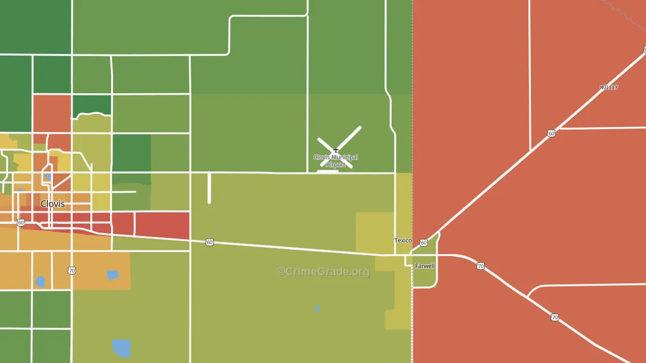 Texico, NM Map of Vandalism Rates