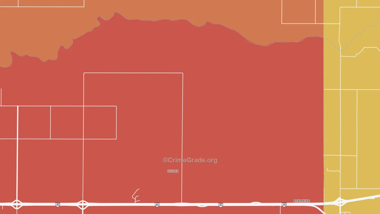 Texola, TX Map of Vandalism Rates