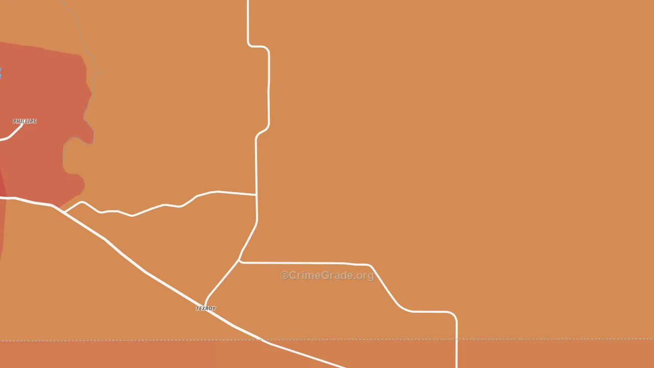 Texroy, TX Map of Vandalism Rates